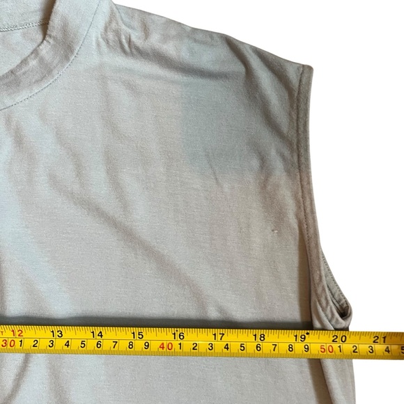 Eileen Fisher Henley Stretch Jersey Shift Dress Cap Sleeve Powder Blue - Picture 9 of 12